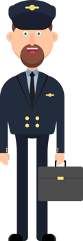 Plane pilot character vector illustration isolated on white png