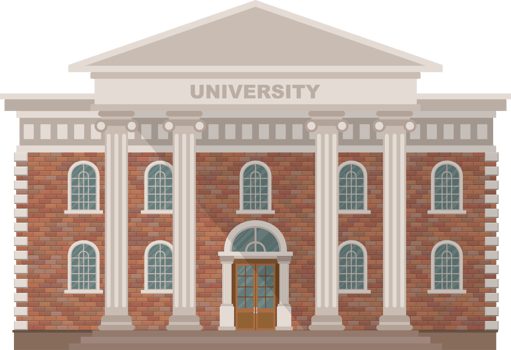 University building vector illustration isolated on white background png