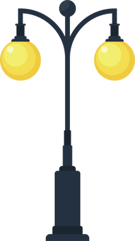 Vintage street lamp vector illustration isolated on white background png