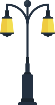 Vintage street lamp vector illustration isolated on white background png