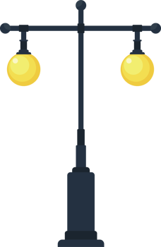 Vintage street lamp vector illustration isolated on white background png