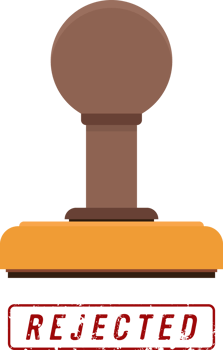 Wooden stamper and stamp mark with rejected text png