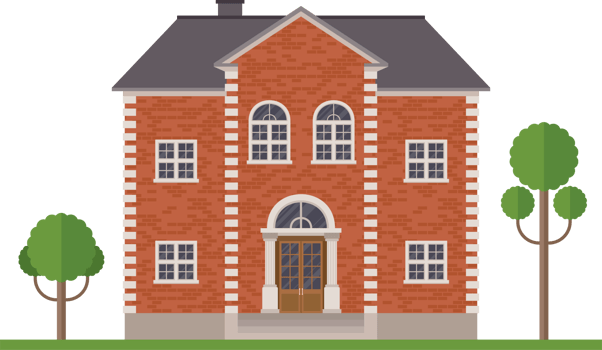 Brick house building vector illustration isolated on white background png