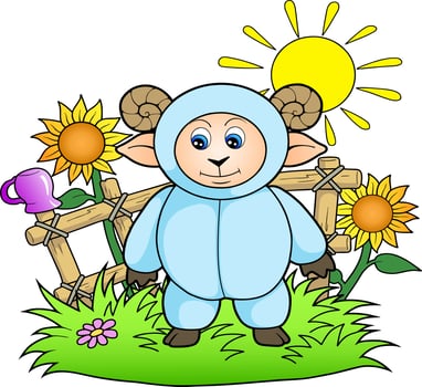 cute little sheep vector