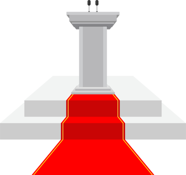 Podium tribune with red carpet vector illustration png