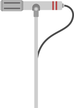 Microphone in flat design clip art png