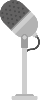 Microphone in flat design clip art png