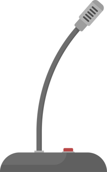 Microphone in flat design clip art png