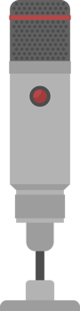 Microphone in flat design clip art png