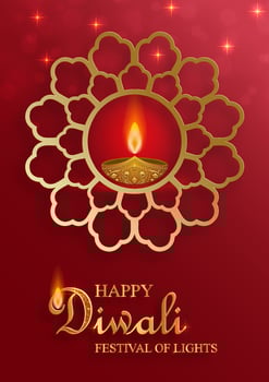 Diya lamp with fire lighting for Diwali, Deepavali or Dipavali, the Indian festival of lights on color background vector
