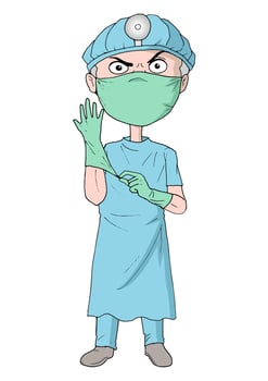 Cartoon illustration of Surgeon vector