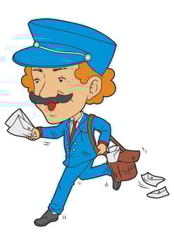 Postman on rush vector