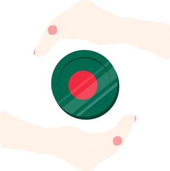 Bangladesh  vector hand drawn flag,Bangladeshi Taka