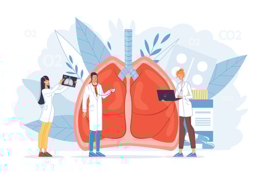 Lung inspection, disease diagnosis, treatment vector