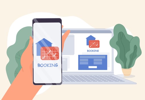Booking online service for housing transport rent vector