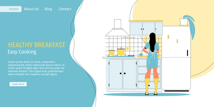 Tasty vegetarian healthy breakfast easy recipe vector