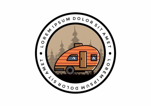 Teardrop camper vintage illustration design vector