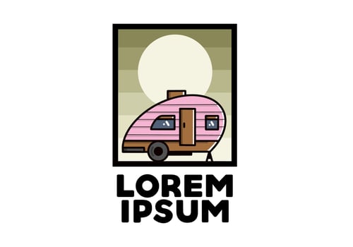 Teardrop camper vintage illustration design vector