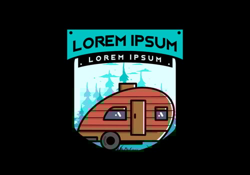 Teardrop camper vintage illustration design vector
