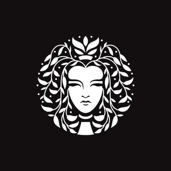 beauty face with Floral hairstyle for hair and beauty salon logo vector