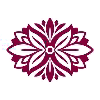 Silhouette vintage floral pattern. Pattern in the form of a flower with petals vector