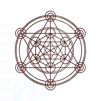 Cube of Metatron Sacred geometry. Overlapping circles grid, GEOMETRY, angle, symmetry, geometric shape vector