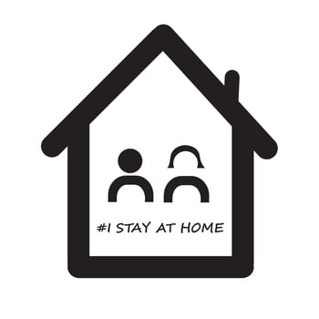 Stay at Home Symbol, icon vector