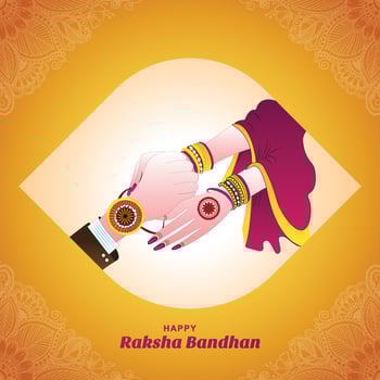 Indian festival raksha bandhan celebration card background vector