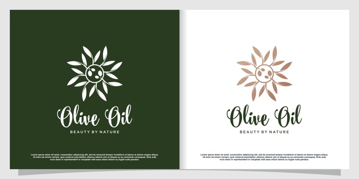 Olive logo with modern creative element Premium Vector part 1