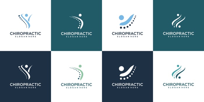Chiropractic logo collection with modern style Premium Vector