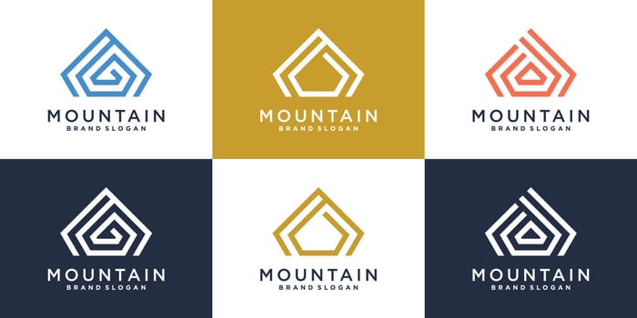 Mountain logo collection with modern simple and minimalist concept Premium Vector part 1
