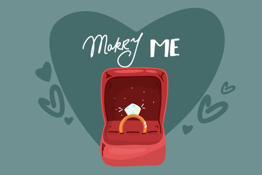 Will you marry me. Marriage proposal vector illustration with wedding ring. hearts. Vector illustration