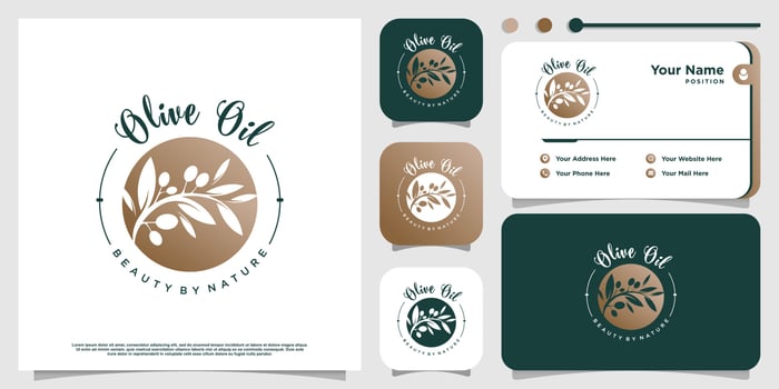 Olive oil logo design with modern creative style Premium Vector