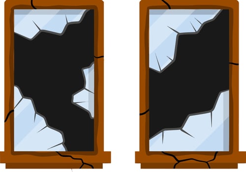 Broken glass. Damaged mirror. vector