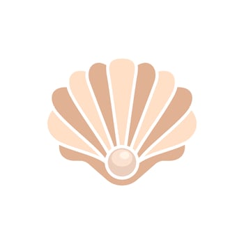 Simple Beauty Pearl Seashell Shell Oyster Cockle Oyster Scallop logo design template vector