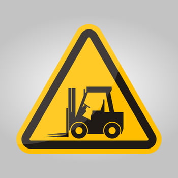 Forklift truck sign,Hazard warning forklift vector