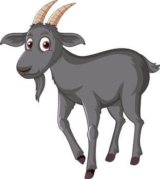 Black goat cartoon character vector