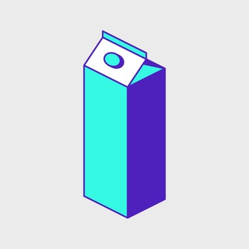 Milk carton or juice box isometric vector icon illustration