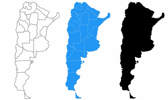 Argentina republic political map set isolated on white background vector