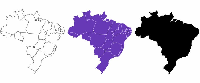 Federative Republic of Brazil political map set on white background vector