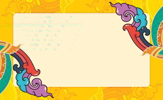 tail of the thailand serpent colour full kawaii doodle flat cartoon vector illustration border frame template