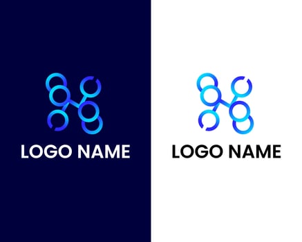 letter n with tech modern logo design template vector