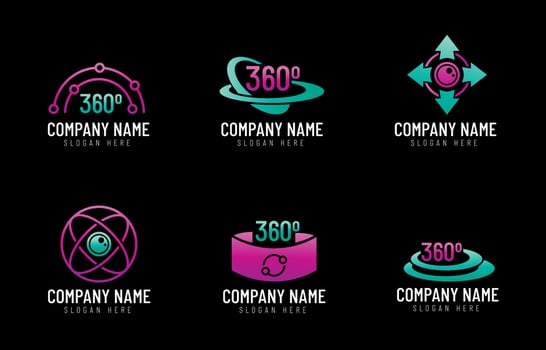 360 Logo Set Template vector