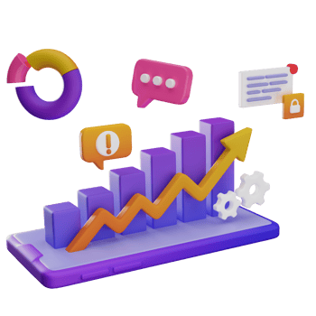 3D Business Analysis Chart PNG Illustration