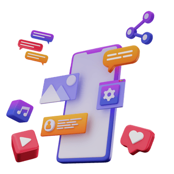 3D Smartphone Interface PNG Illustration