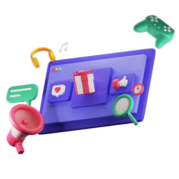 3D Website Entertainment PNG Illustration