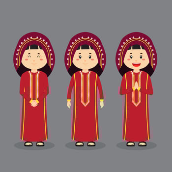 Bahrain Character with Various Expression vector