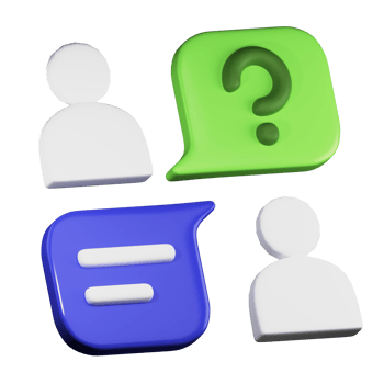 3D FAQ Chat PNG Illustration