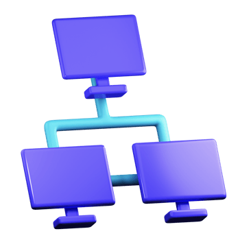 3D Computer Connection PNG Illustration
