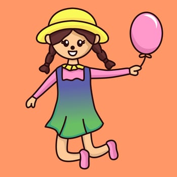 Vector illustration of premium cheerful children's character